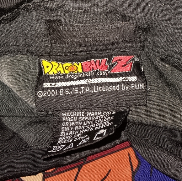 2001 Dragon Ball Z Goku GT Camp Button Up All Over Print Shirt Anime Manga - Picture 3 of 6